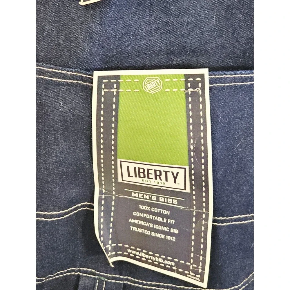 Liberty NWT Bib Overalls 44x30 Denim  Jeans Carpenter Work Farm Cotton NEW Mens